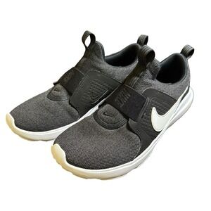 Nike WearAllDay Slip-On Womens 8 Black White Running Shoes AD Comfort Laceless